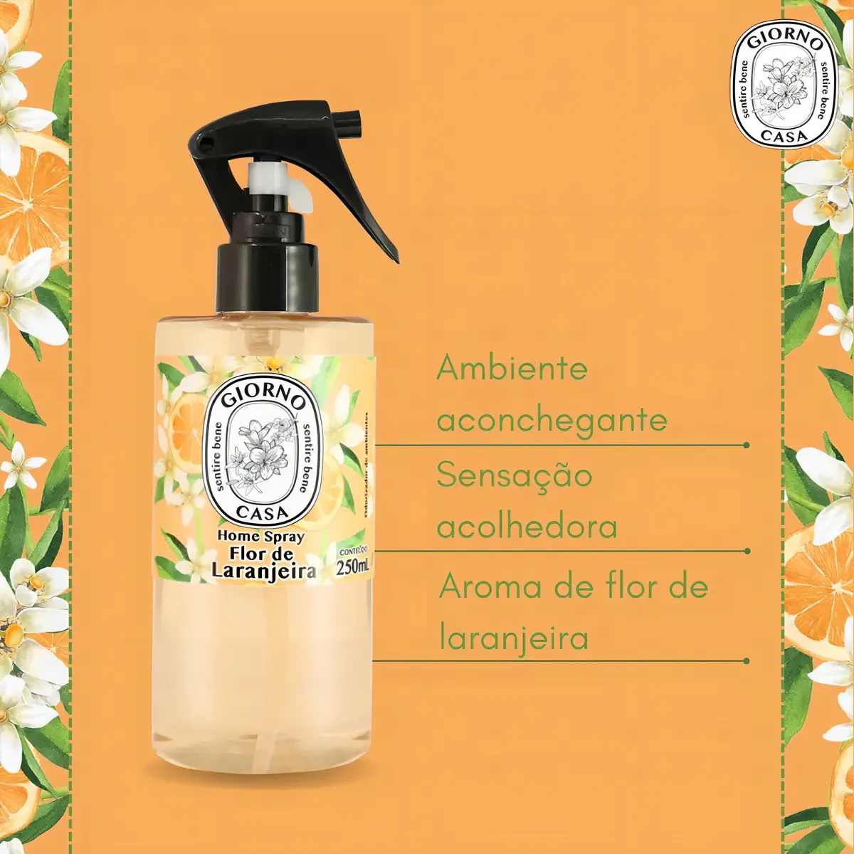 Aromatizador Home Spray Giorno Casa Flor de Laranjeira 250ml