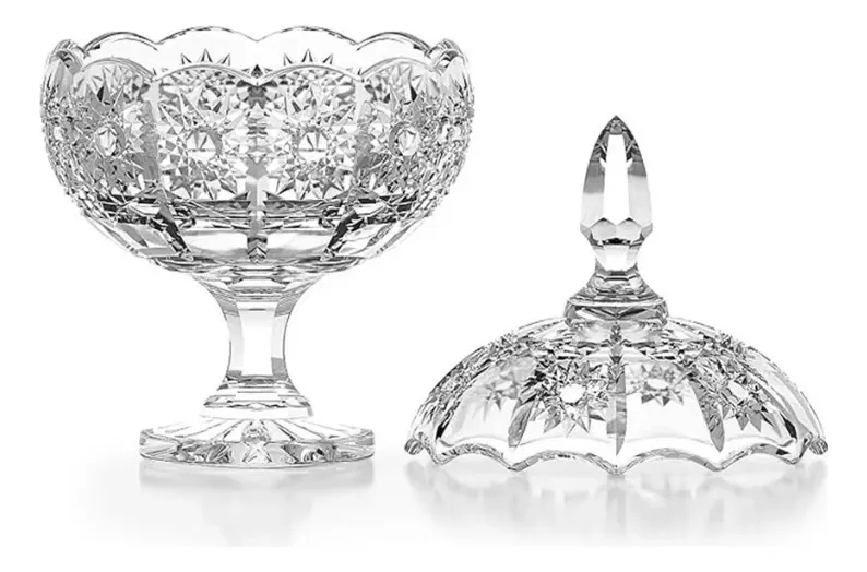 Bomboneira de Cristal Lapidada com Pé - imagem 3