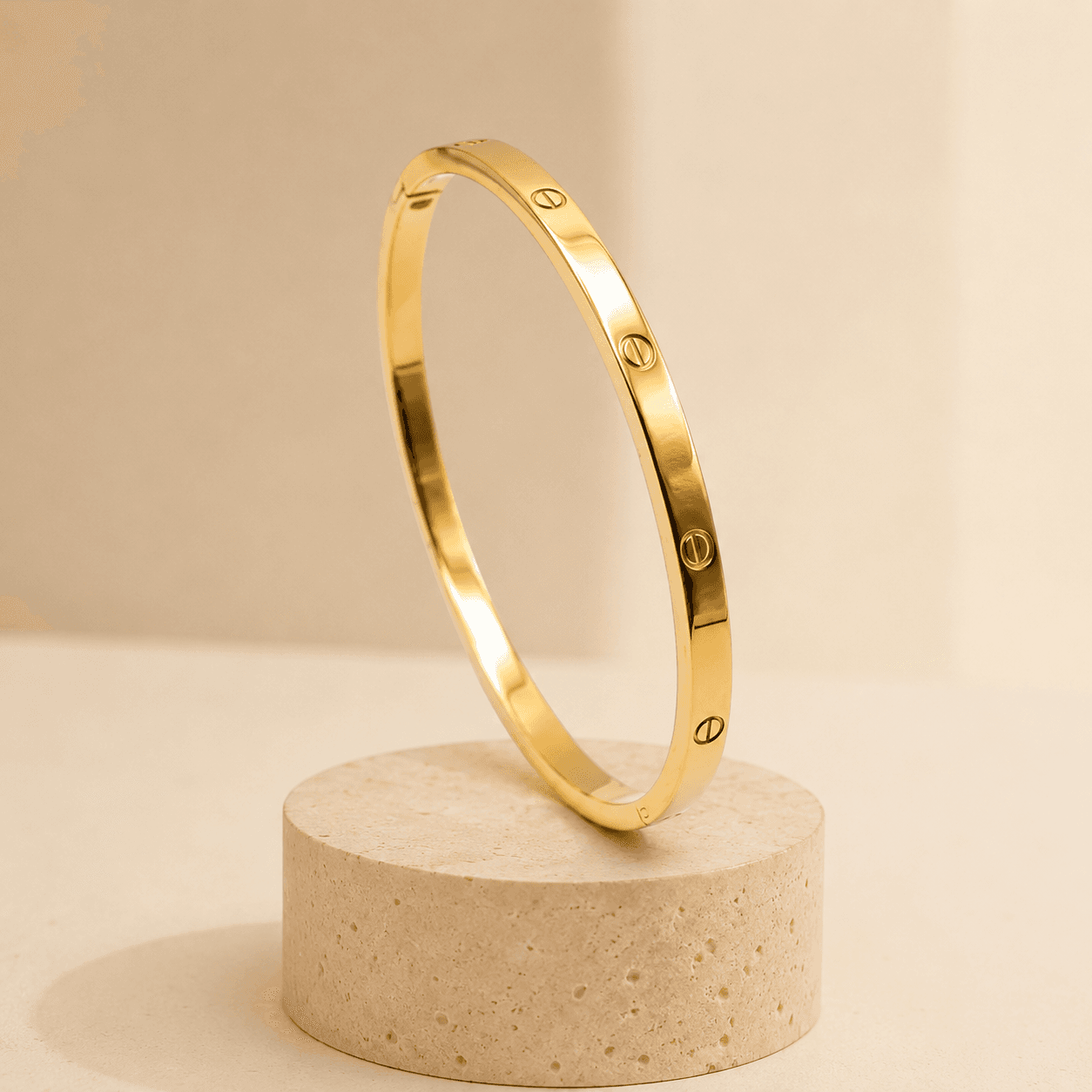 Bracelete Parafusos Banhado a Ouro