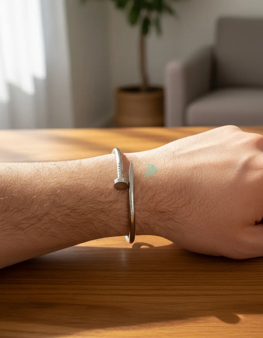 Bracelete Prego em Aço Prateado - imagem 3