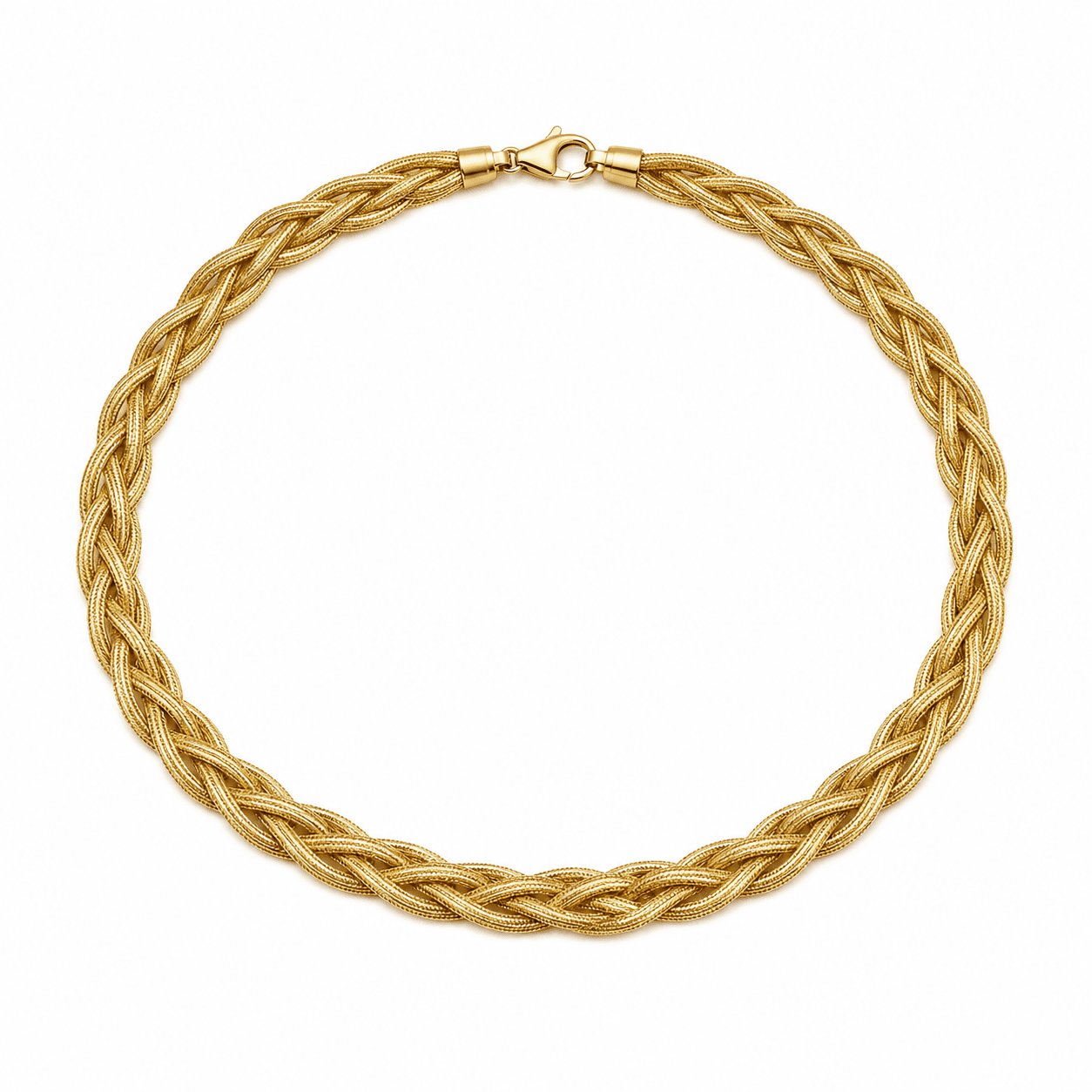Choker Fita 5 Fios Aço Ouro - imagem 2