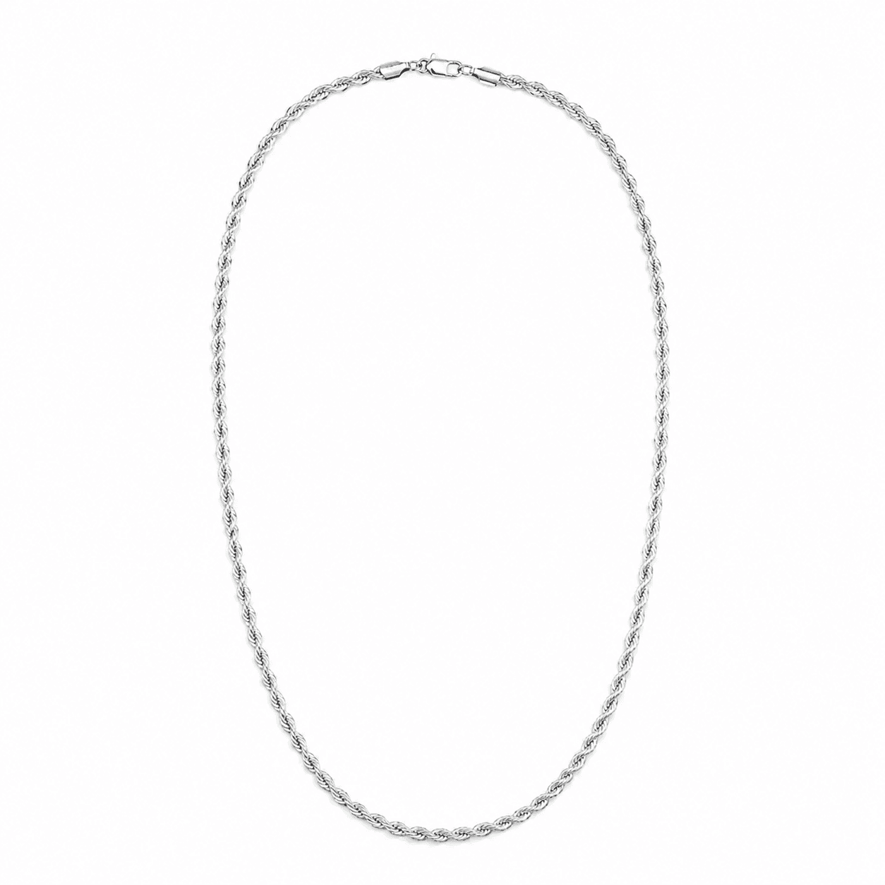 Colar Corrente Elo Baiano em Aço Prateado 3mm - imagem 3