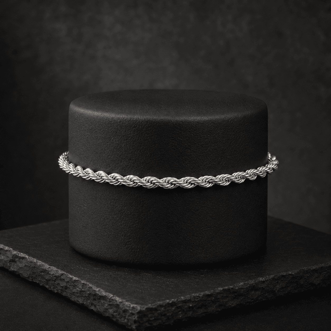 Pulseira Elo Baiano em Aço Prateado 5mm - imagem 2