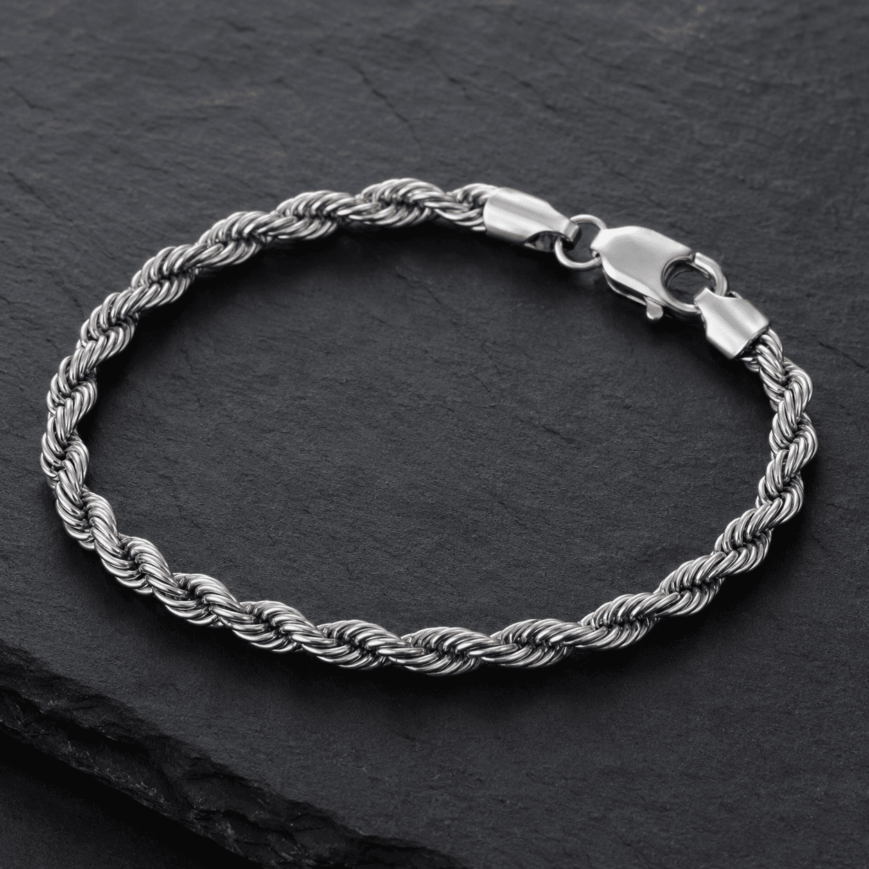 Pulseira Elo Baiano em Aço Prateado 5mm - imagem 3