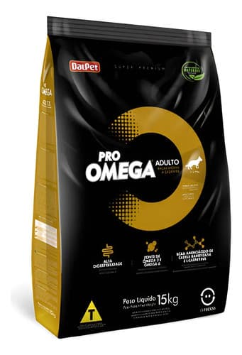 Ração Dalpet Pro Omega Adulto Cães Raças Médias e Grandes 15kg