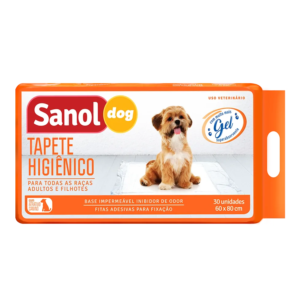 Tapete Higiênico Sanol Dog 80x60cm 30un